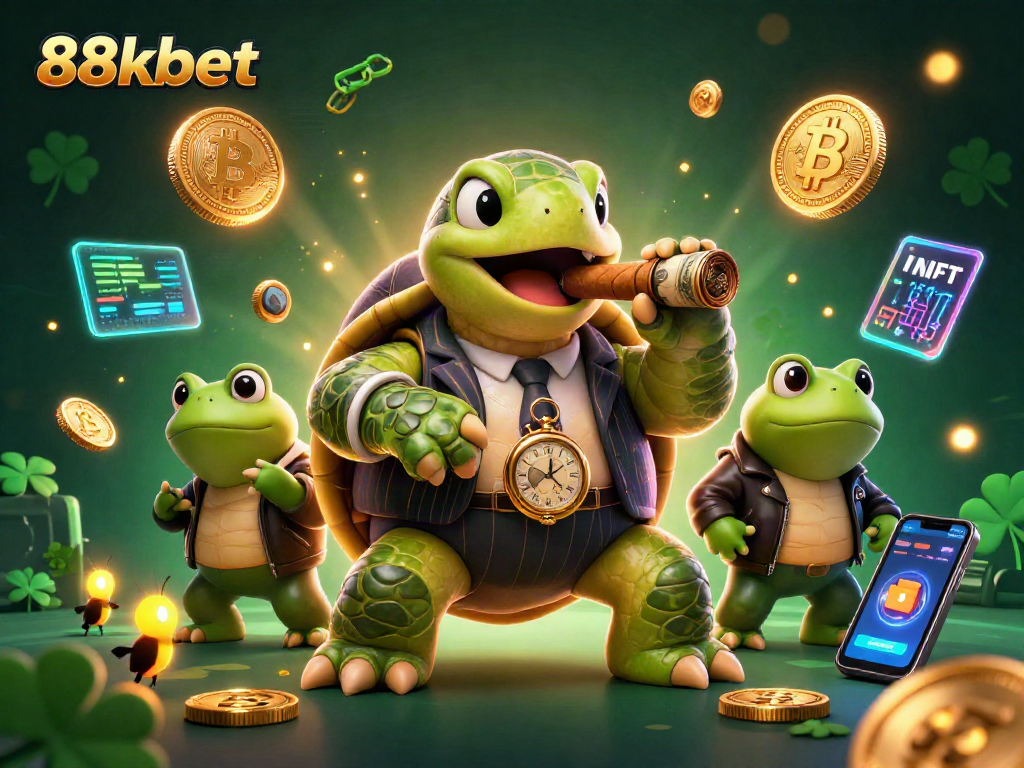 Experience thrilling gameplay with 88kbet's vibrant 3D casino scene featuring interactive characters and crypto elements.