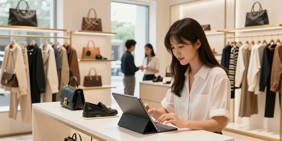 Shopping for high-quality 레플리카 luxury items in a modern retail store.
