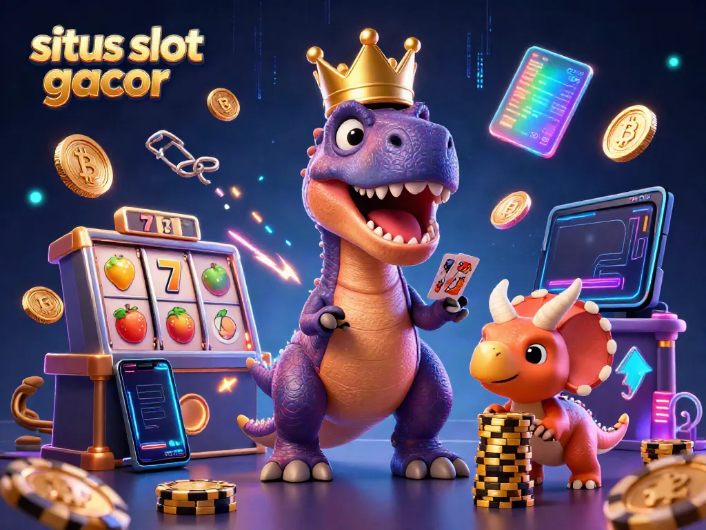 Menangkan hadiah besar di situs slot gacor dengan ilustrasi kasino yang penuh warna dan karakter menarik.