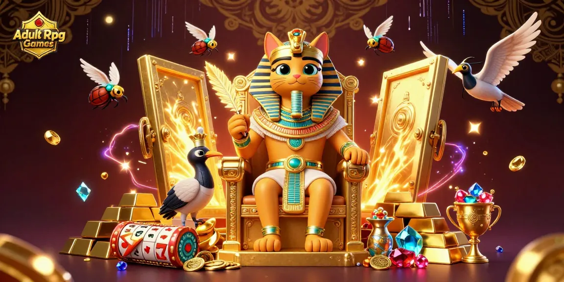 Engage in Adult Rpg Games with this vibrant 3D casino scene featuring treasures and iconic gambling elements.