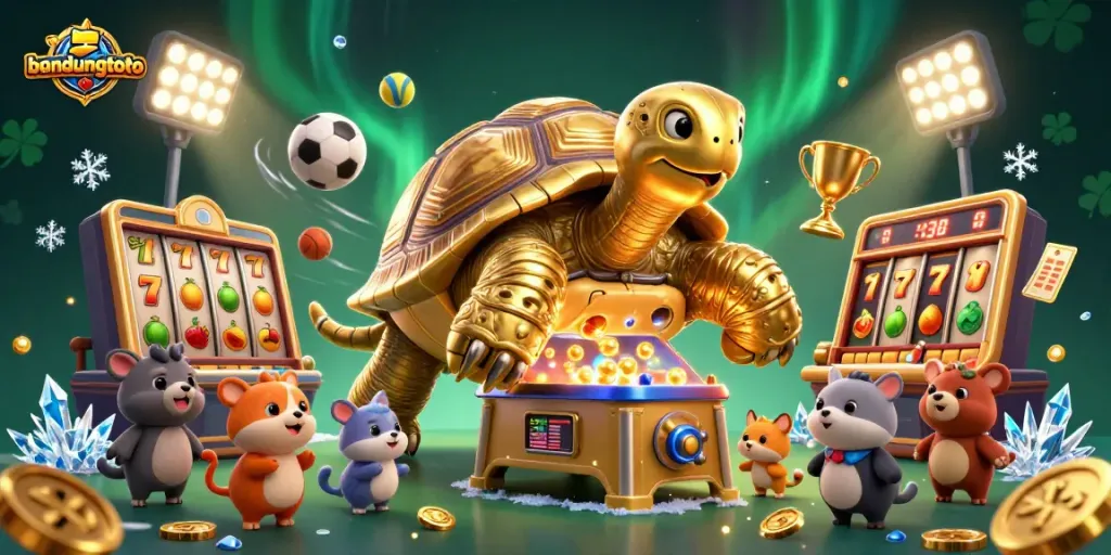 Experience dynamic gaming action at bandungtoto with lively characters and casino elements.
