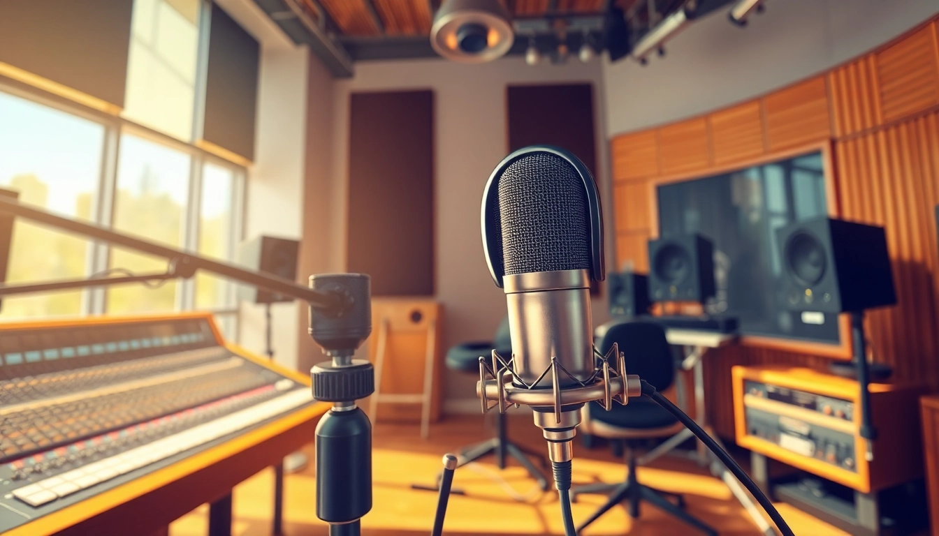 MV88 microphone displayed in a modern recording studio, showcasing professional audio equipment.