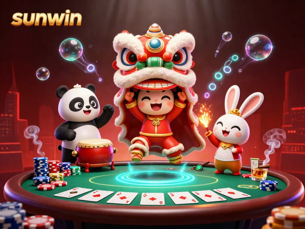 Experience thrilling gameplay with sunwin in a dynamic casino scene featuring vibrant characters and rich details.