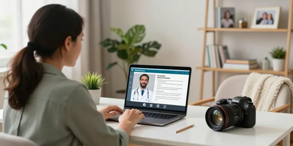 Patient discussing medical marijuana card during telemedicine consultation.