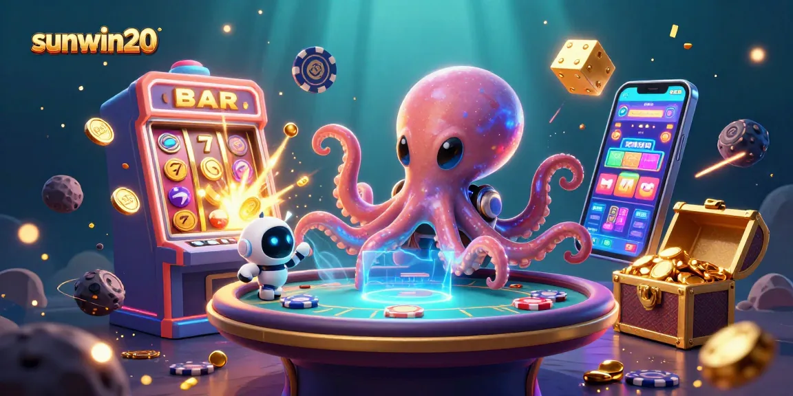 Experience thrilling gameplay with sunwin20's captivating alien octopus and holographic poker action.