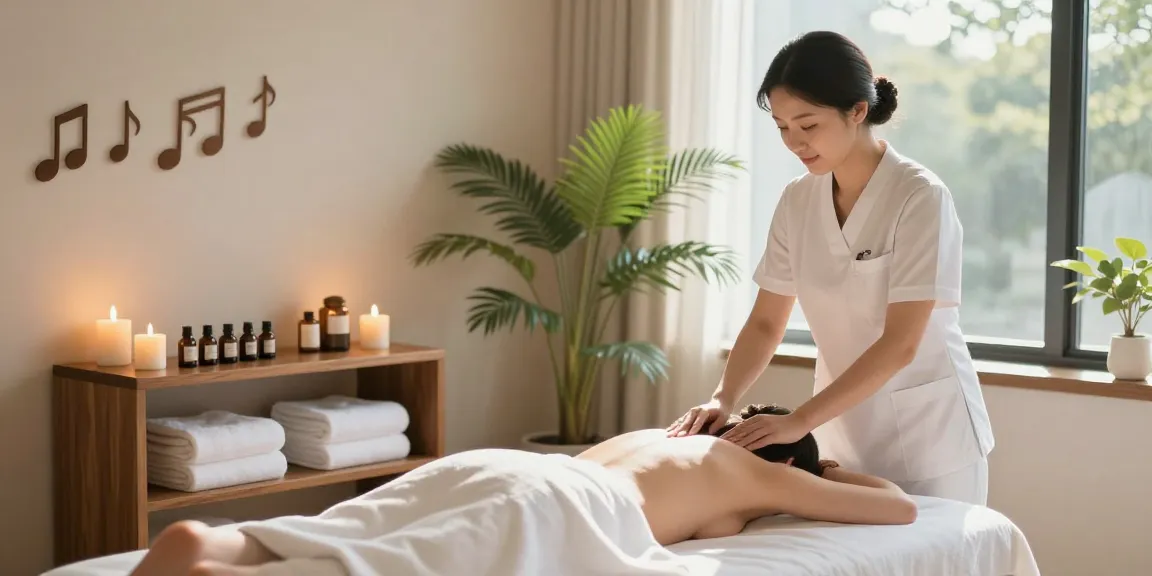 Experience exceptional 광진구출장마사지 in a serene spa room featuring calming elements and a professional therapist.