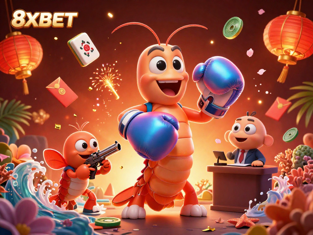 Experience thrilling wins at 8XBET with a vibrant casino scene filled with excitement and dynamic elements.