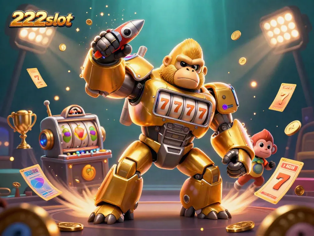 Menangkan jackpot slot di 222slot dengan gorila mega dan simbol keberuntungan!