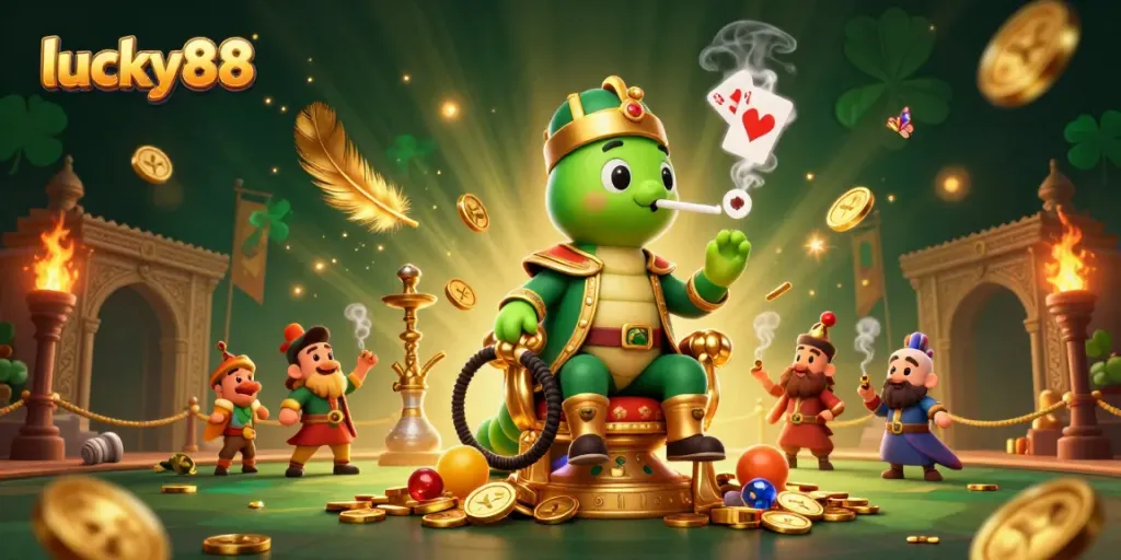 Experience thrilling moments at lucky88 with a vibrant 3D casino scene filled with dynamic elements.