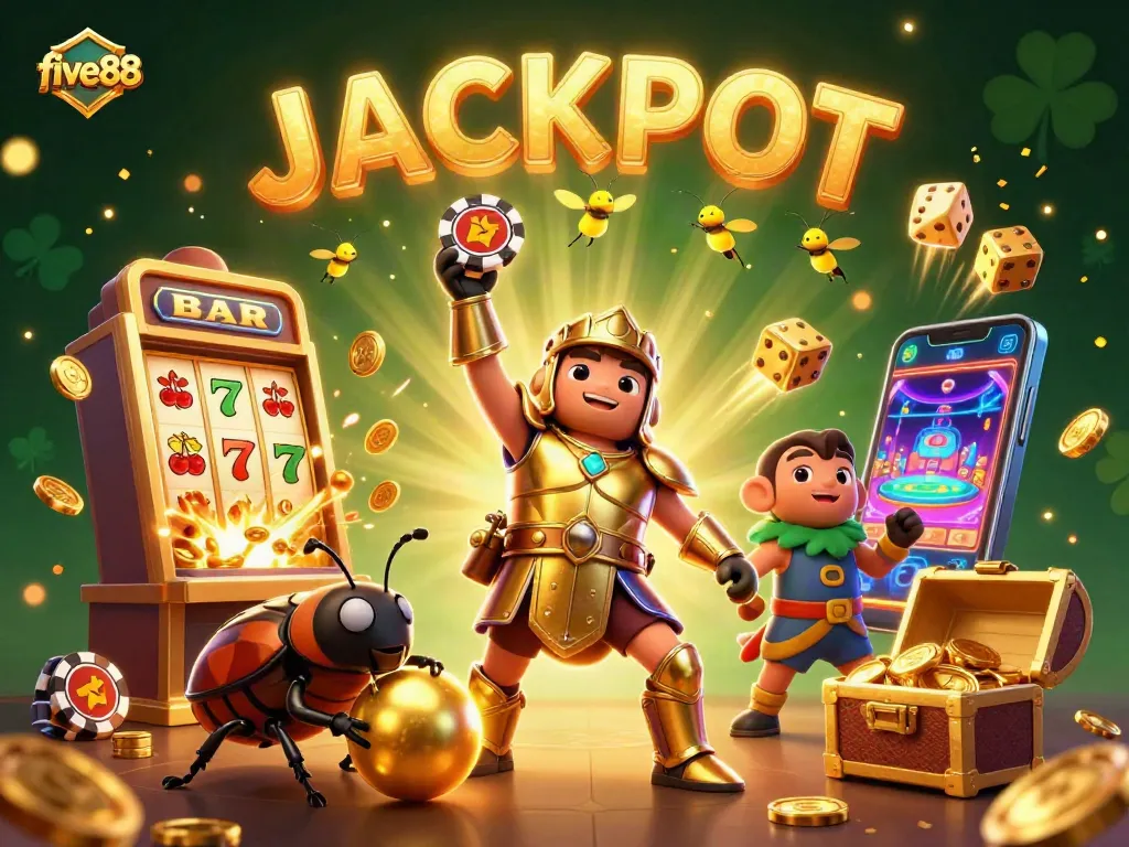 Experience excitement with five88's online slots featuring fun characters and jackpots galore!