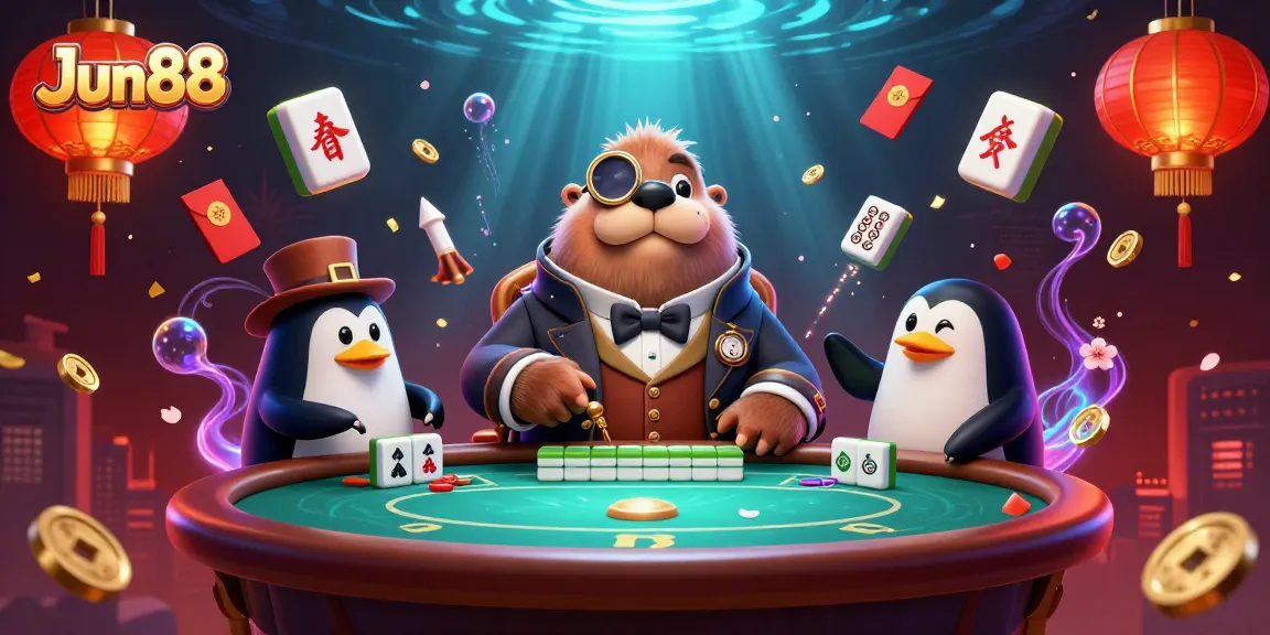 Experience thrilling poker at Jun88 with a jolly walrus, a penguin dealer, and a bluffing pufferfish.