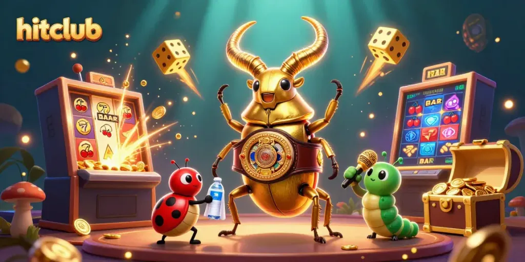 Hitclub's dynamic gaming universe showcased with vibrant 3D characters highlighting jackpot excitement.
