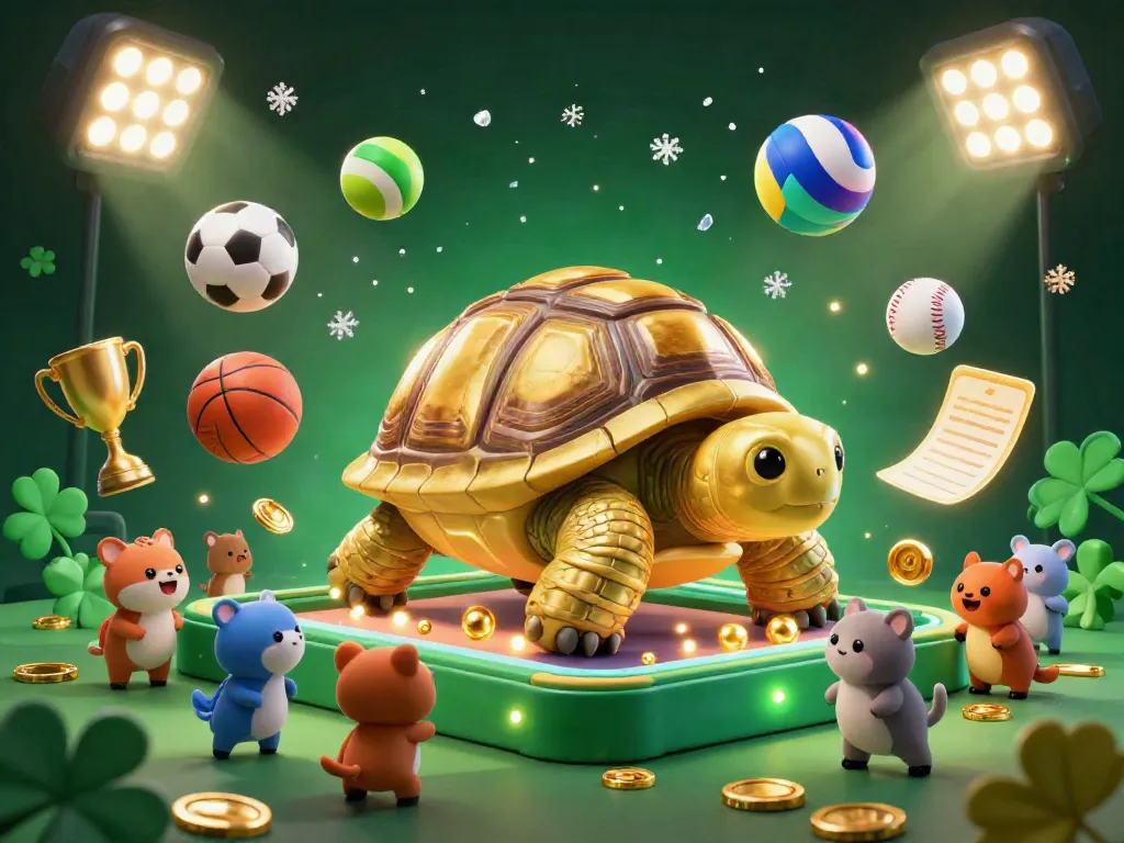 Dewalive offers a vibrant casino scene featuring a colossal golden tortoise pinball, dynamic sports elements, and a glowing trophy.