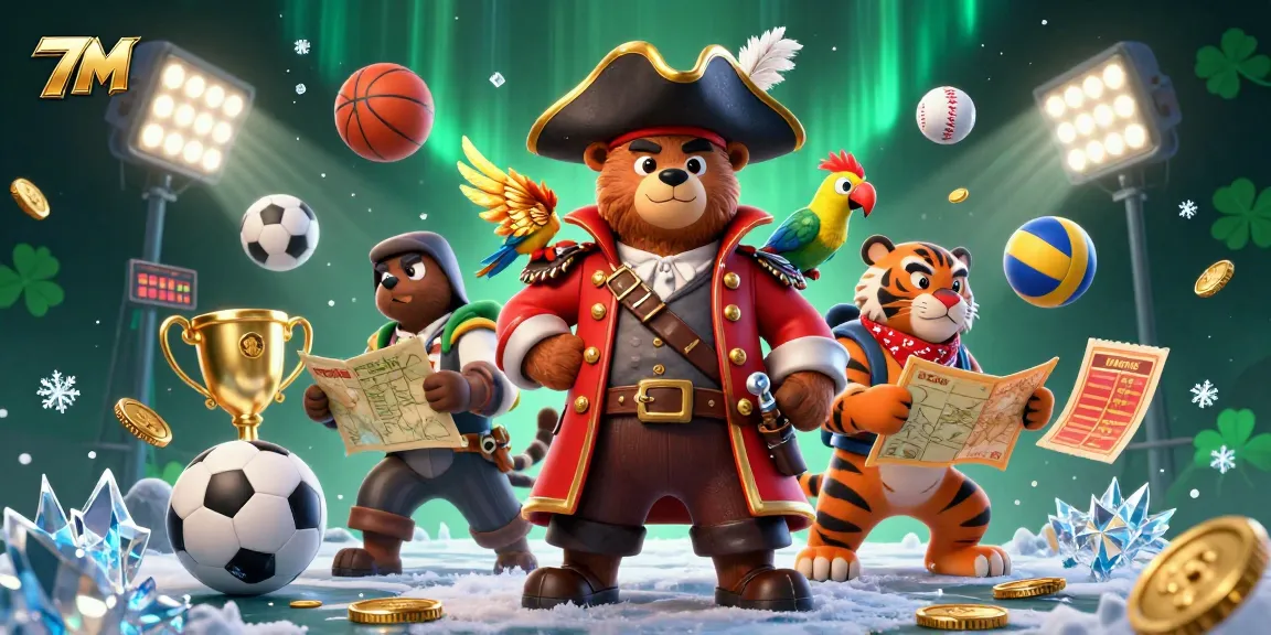 Bet on 7M with dynamic 3D sports balls and a vibrant casino atmosphere for thrilling gameplay.