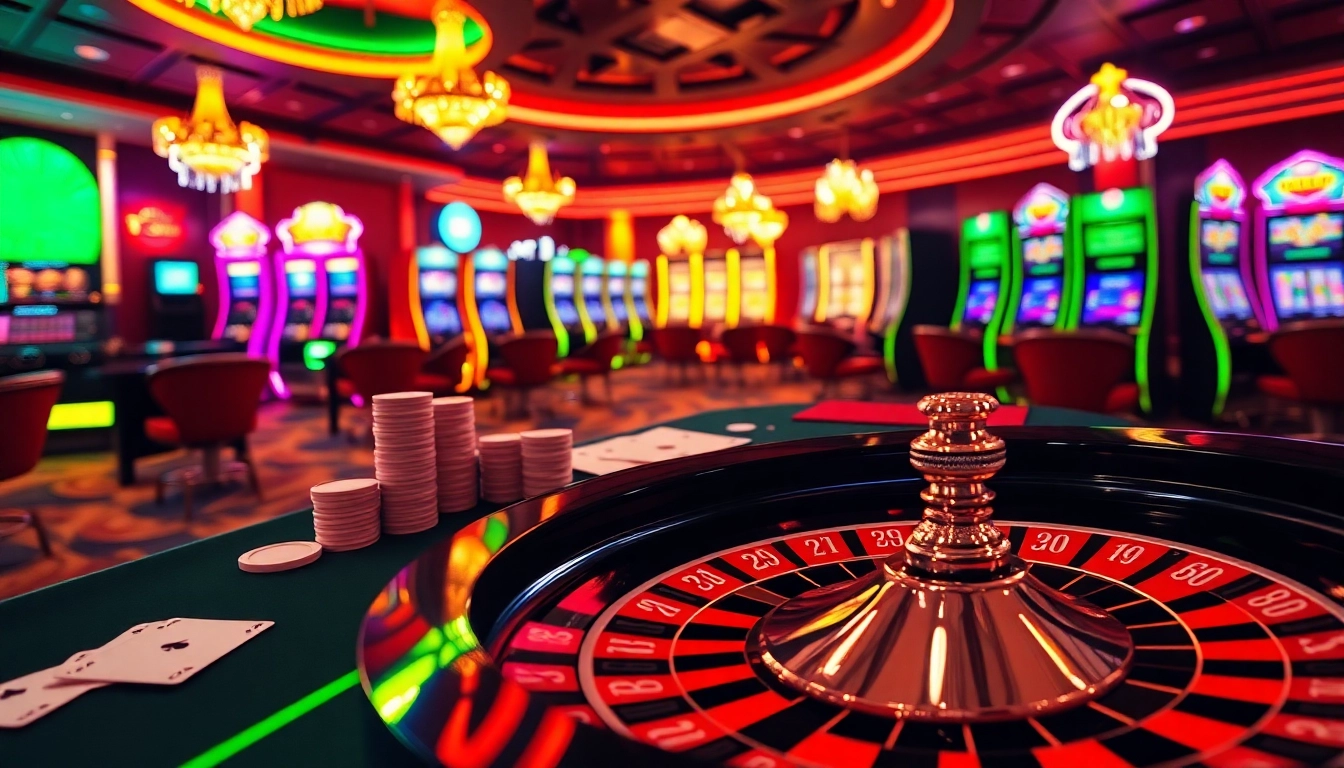 Dynamic casino table with vibrant colors and poker chips, showcasing gaming excitement of 789win com.