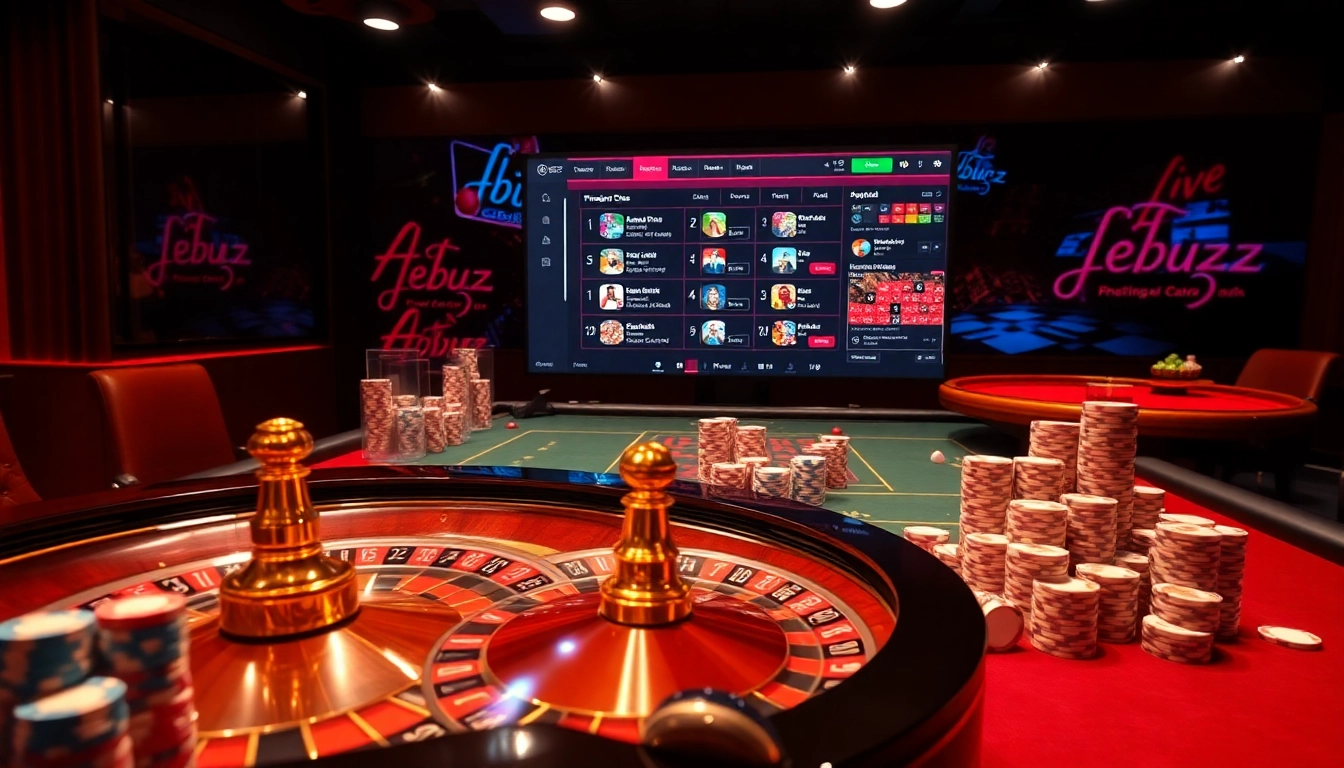 Experience the thrill of Jeetbuzz casino gaming with vibrant roulette wheels and poker tables.