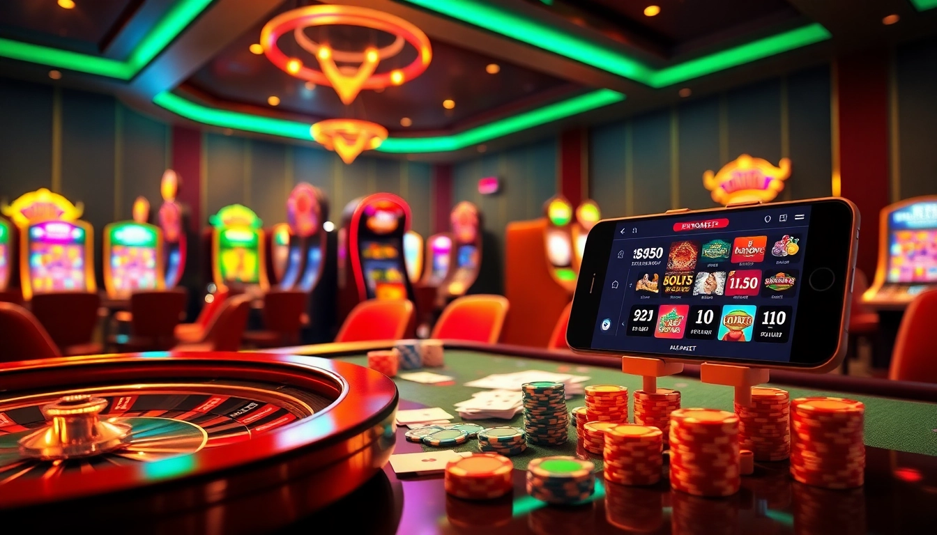 Experience the thrill of winning with 5GBET Download in an elegant casino setting.
