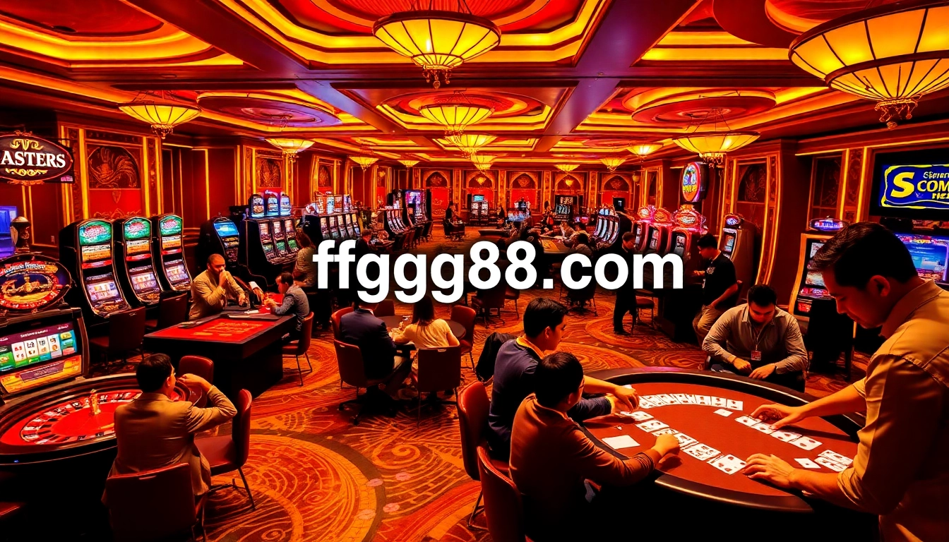 Experience the thrill of gaming at ffgg88.com featuring dynamic casino tables and excited players.