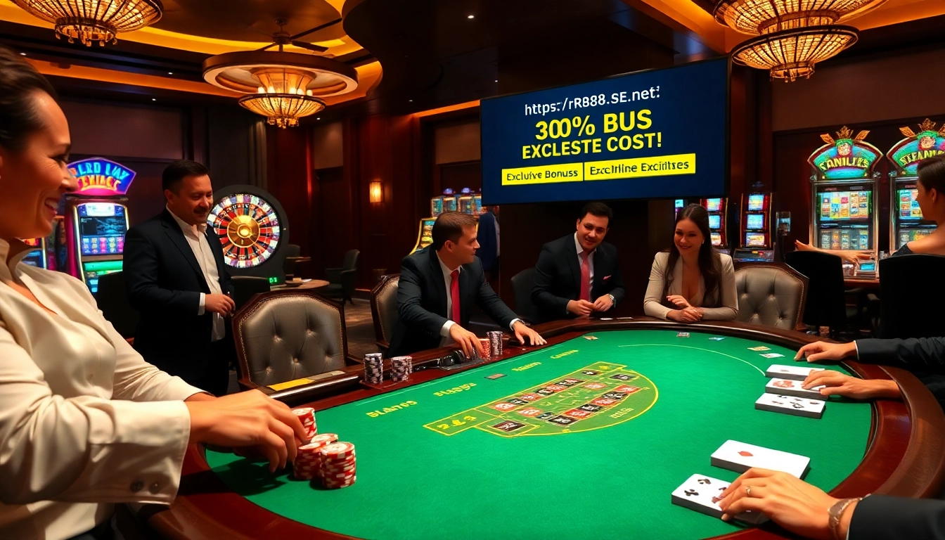 Engaging casino scene at https://rr88.se.net/ with poker table, colorful chips, and roulette excitement.
