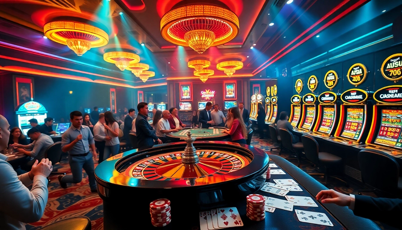 Experience the thrill of lc888 at a vibrant casino filled with lively players and luxurious decor.