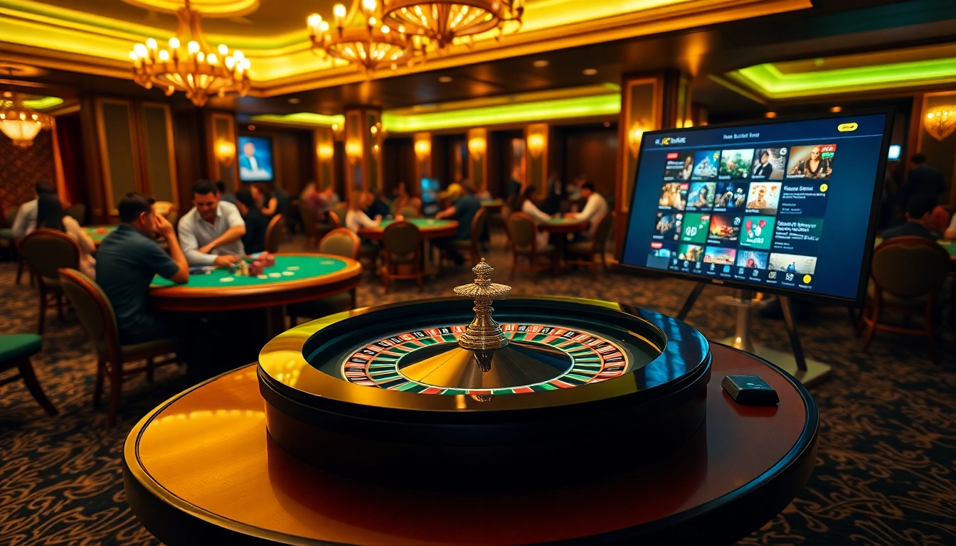 KJC members celebrating a winning moment at a vibrant casino table.