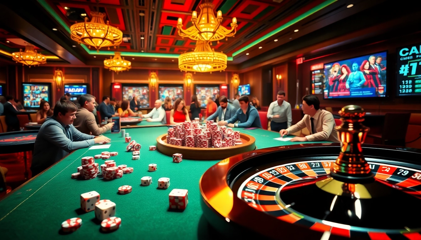 Players enjoying a luxurious casino experience at https://lv88.baby/, capturing the excitement of gambling and wins.