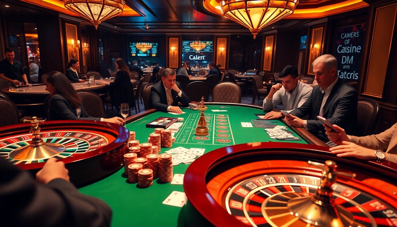 BJ388 players engaging in high-stakes poker with luxury casino elements and vibrant lighting.