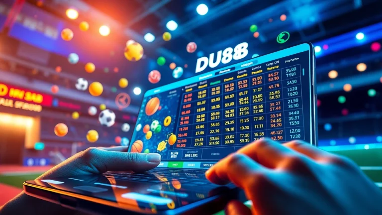 Engaging visual of online betting on https://du88.cx/ showcasing sports icons and interface highlights.