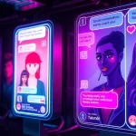 Exciting AI porn chat interface showcasing diverse avatars and chat interactions.