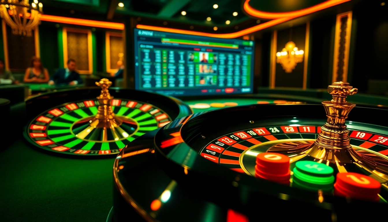 Players at a nohu-themed poker table enjoying a thrilling moment in a luxurious casino setting.