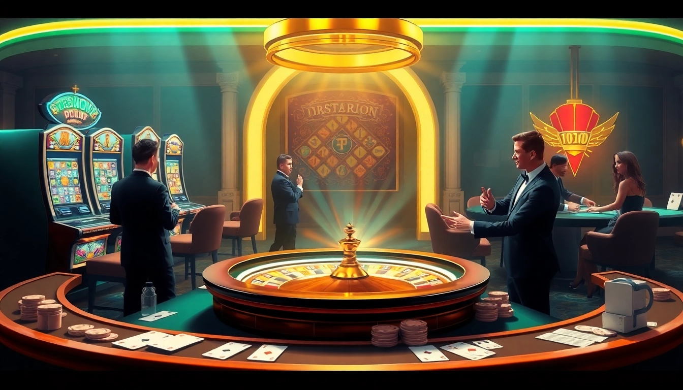 Players enjoying exciting games with the 222bd app at a luxurious online casino.