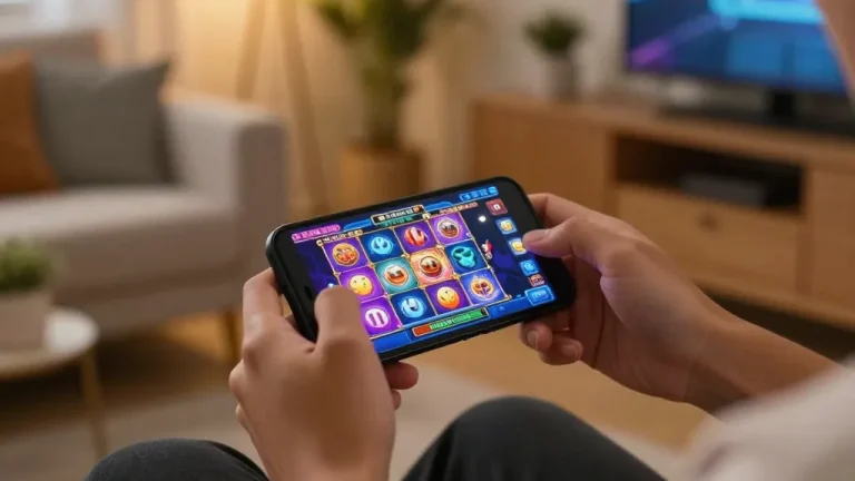 Engaging gameplay on slot app showcasing colorful graphics and interactive features on smartphone