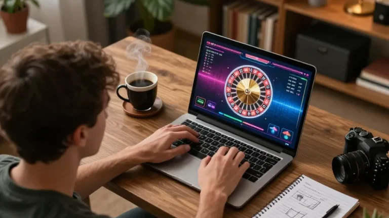 Experience thrilling gameplay at https://vmax99.vip/ with exciting online roulette action in a cozy home environment.
