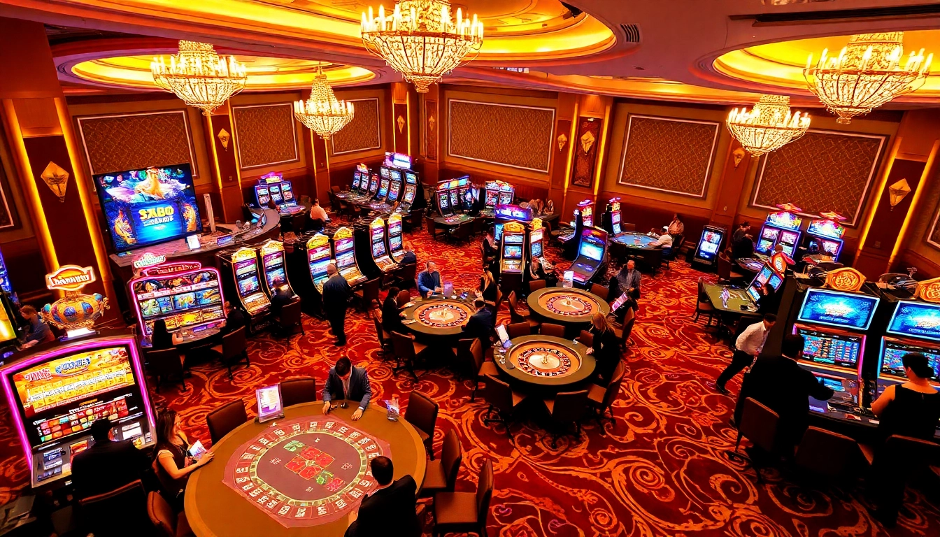 Join the excitement at ZX88 with players enjoying vibrant casino games under elegant lighting.