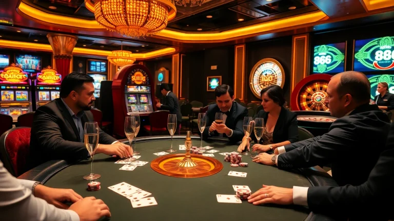 Experience the thrill of poker with 888new in a luxurious casino setting.