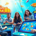 Bắn cá Da88 game interface showcasing vibrant underwater action with players fishing for rewards.