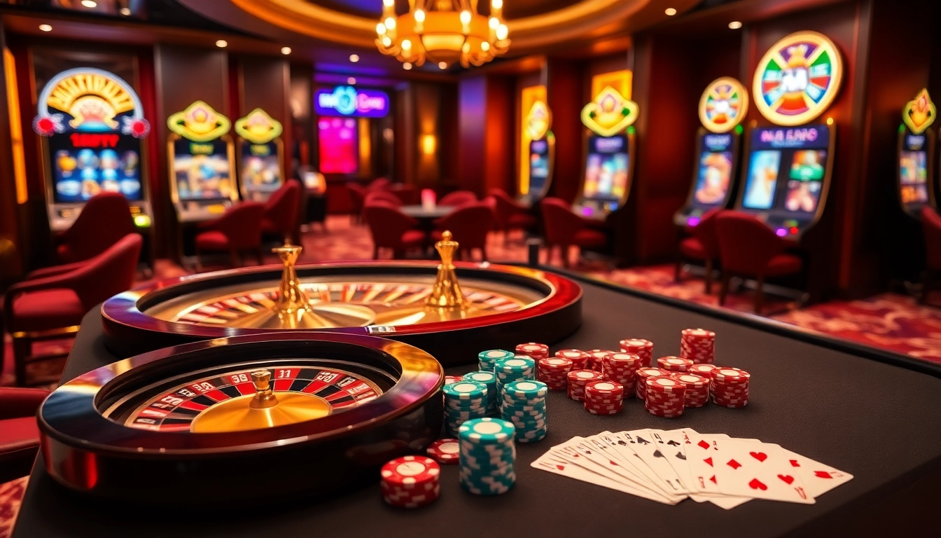 Experience high-stakes gaming at mm88 com with vibrant roulette and poker elements.
