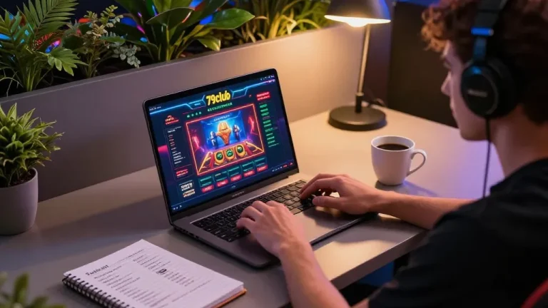 Engaged player using 79club online casino interface for a dynamic gaming experience.