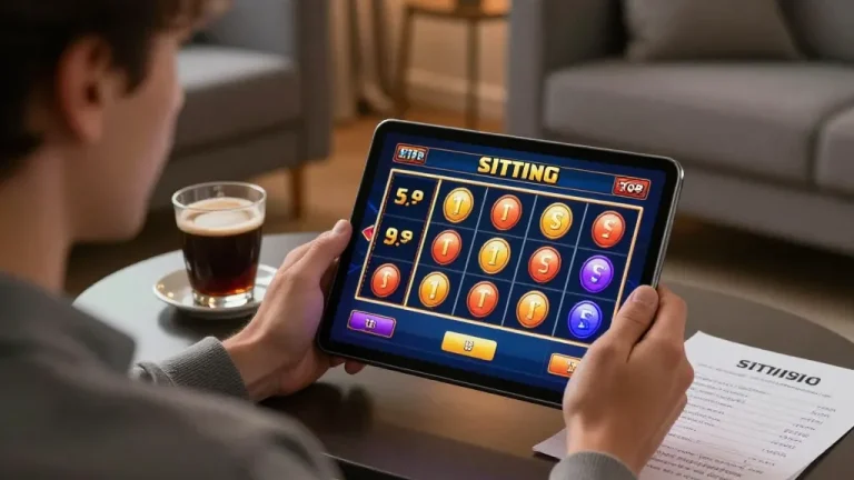 Engaging online gaming session on a situs slot platform with a player focused on strategy.