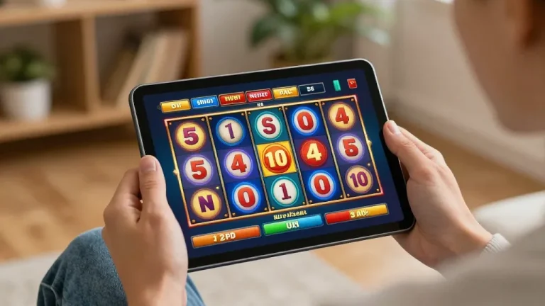 Engaging play on tablet for slot bonus new member 100, showcasing online gaming excitement.