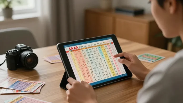 Engaging in lô đề betting on a tablet during a cozy home gaming session