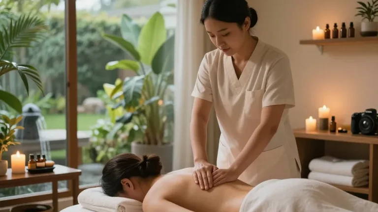 Relaxing Swedish massage therapy session in a serene spa setting.
