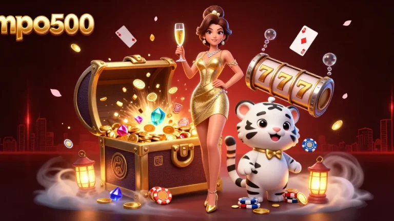 Experience winning thrills at mpo500 with glamorous gaming characters and vibrant casino elements.