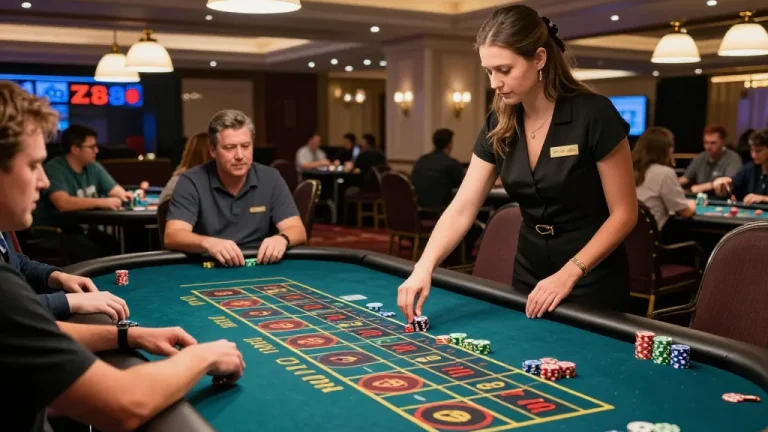 Experience the thrilling action at ZX88 roulette, where players engage in strategic bets and excitement.