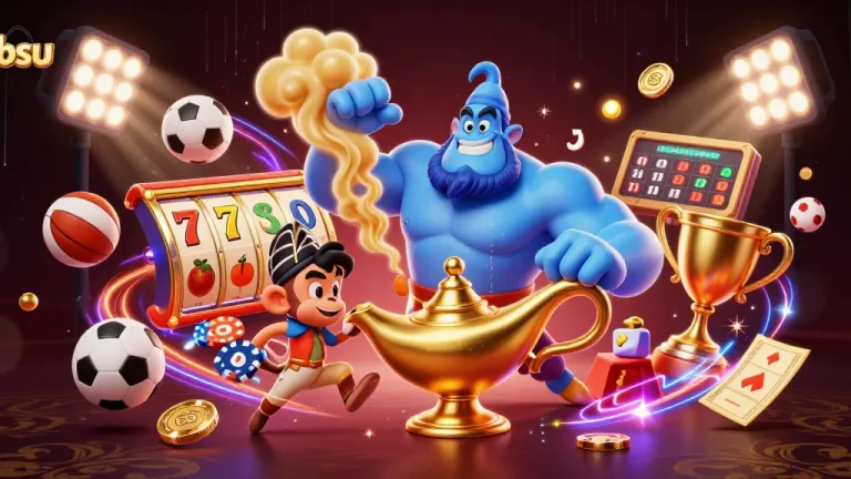 Experience thrilling wins with gbsuu in this dynamic 3D casino illustration featuring luck and excitement.