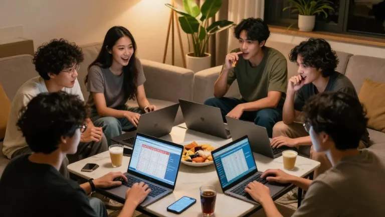 Enthusiastic players engaging in lô đề online at home, showcasing responsible gaming.