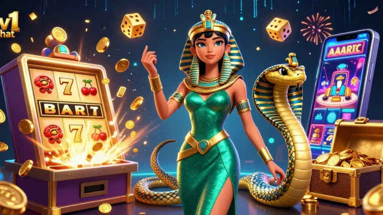 Engage in a thrilling 1v1 chat with players amid vivid casino chaos and dynamic gaming elements.