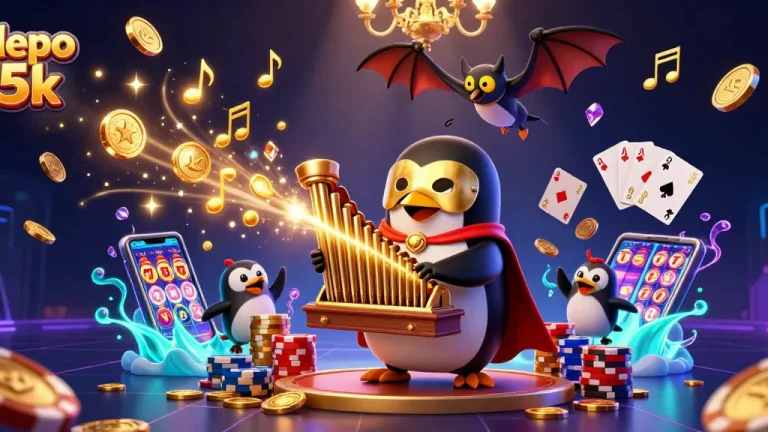 Experience thrilling wins with depo 5k as golden coins burst from the captivating slot game.